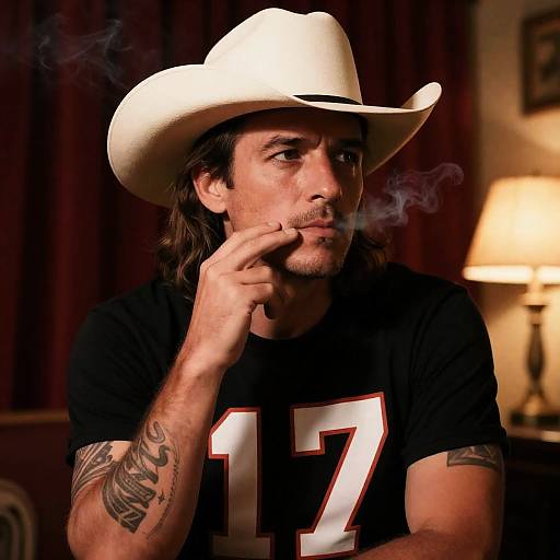 Thoughtful Middle-Aged Cowboy Portrait