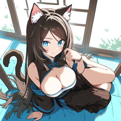 Illustration of Aina (mao lian), original in the style of Sabaku chitai