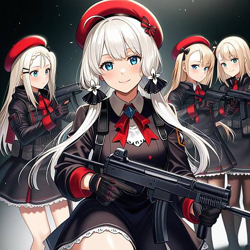 Illustration of Mp5 (girls' frontline), girls' frontline in the style of Hanny (uirusu chan)