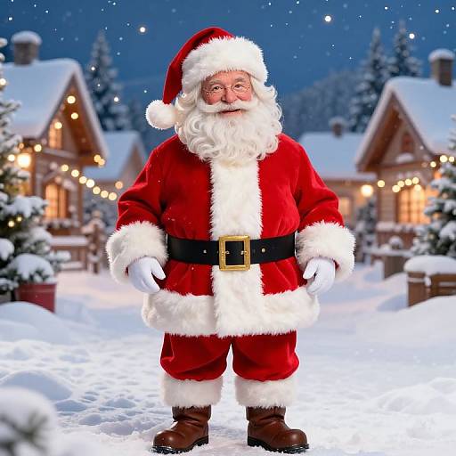 Classic Santa in Festive Winter Wonderland