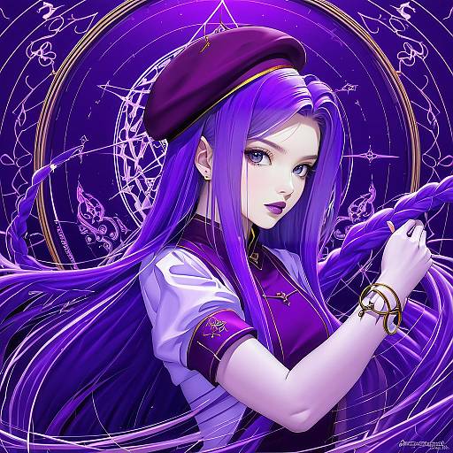 Illustration of Sion eltnam atlasia, tsukihime in the style of Alphonse (white datura)