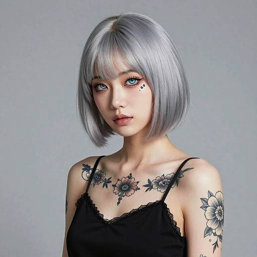 Silver Bob Cyberpunk Elegance