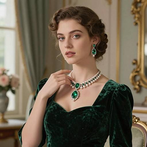 Vintage Emerald Dress Portrait