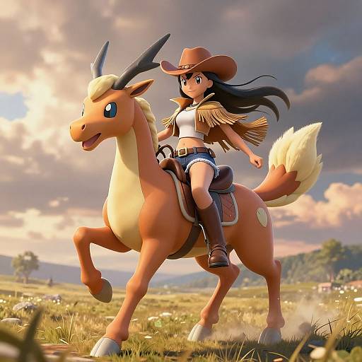 Cowgirl Pokemon on Galloping Rapidash