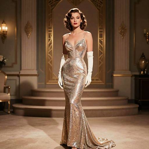 Old Hollywood Mermaid Gown Elegance