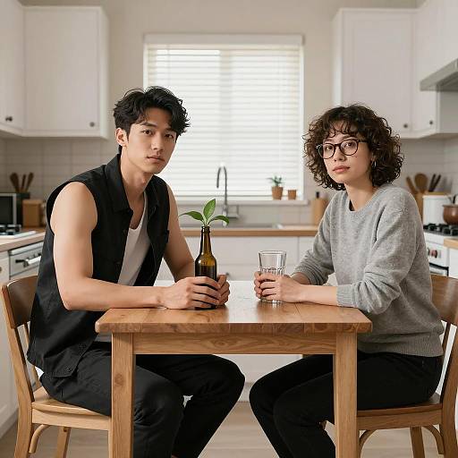 Candid Kitchen Moment with Two People