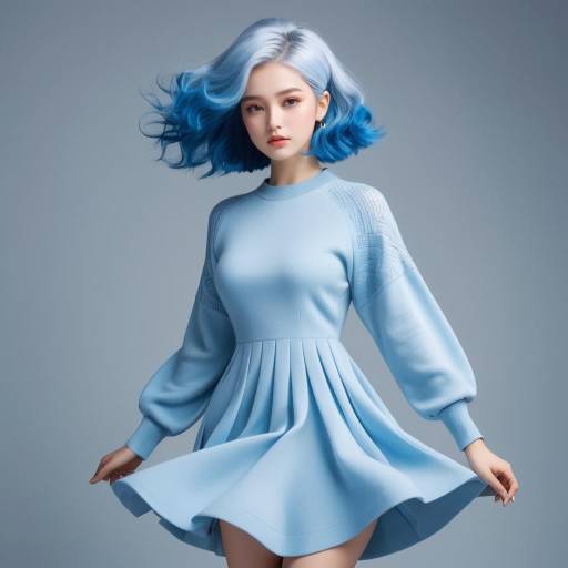 Elegant Solo Figure in Electric Blue Elegant Solo Figure in Electric Blue