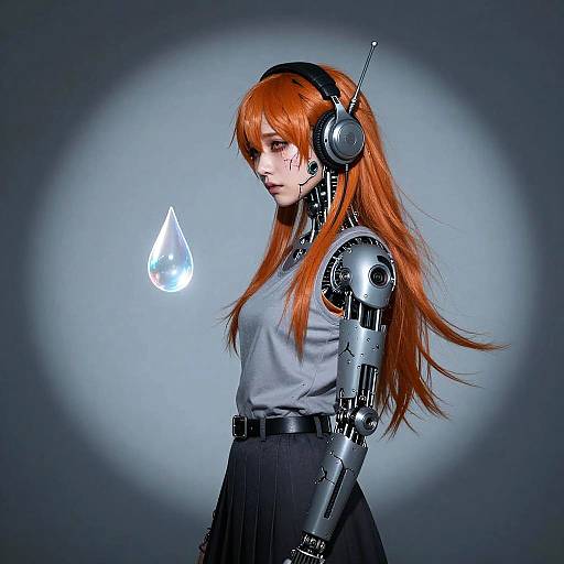 Cybernetic Cowboy with Orange Hair