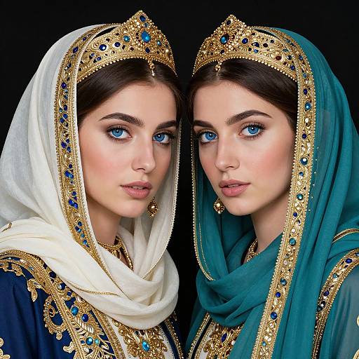 Elegant Persian Women in Traditional Attire