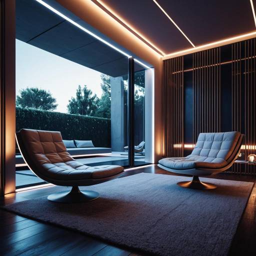 Futuristic Bedroom with Cradle Lounge Chairs