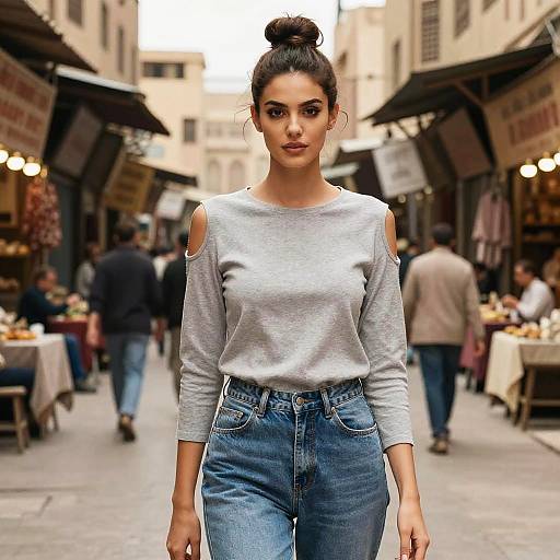Stylish Woman in 1930s Cairo Bazaar