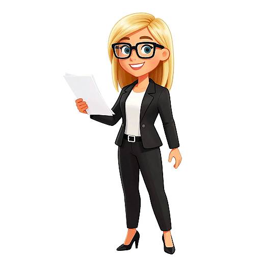 Friendly Blonde Businesswoman Cartoon