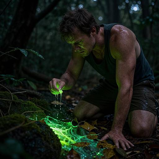 Bioluminescent Discovery in Foliage