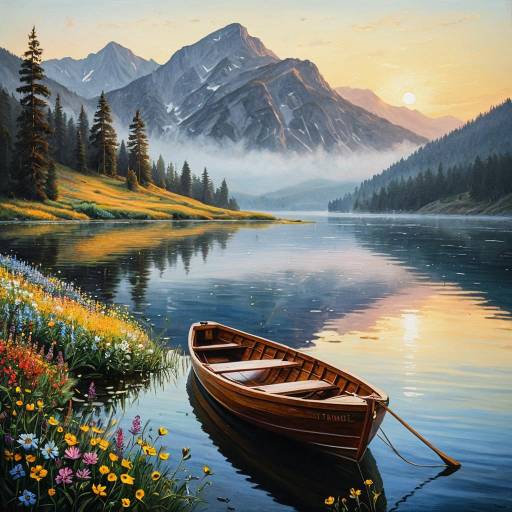 Serene Mountain Lake at Sunrise Serene Mountain Lake at Sunrise