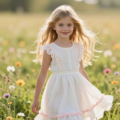 Young Girl in Sunny Meadow