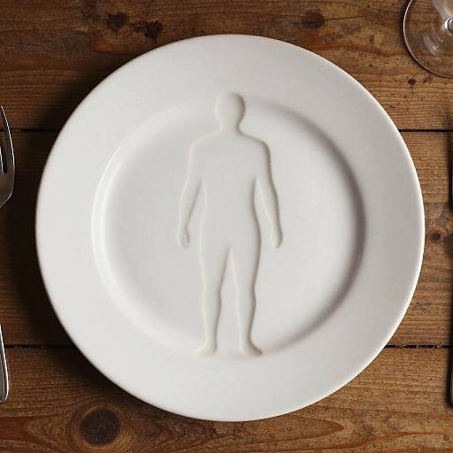 Human Silhouette Dinner Plate Art
