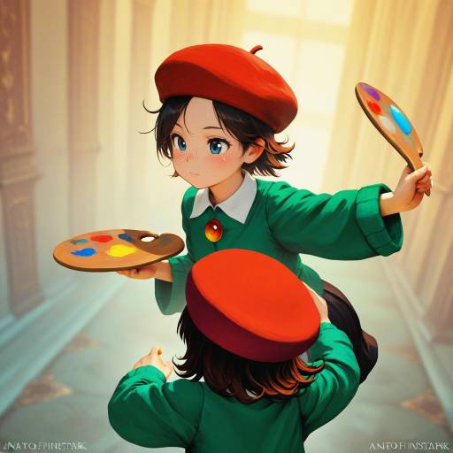 Illustration of Adeleine, kirby (series) in the style of Anato finnstark