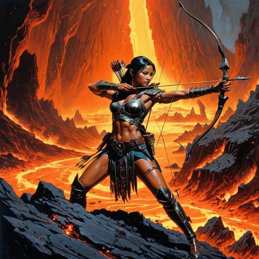 Southeast Asian Archer in Volcanic Abyss