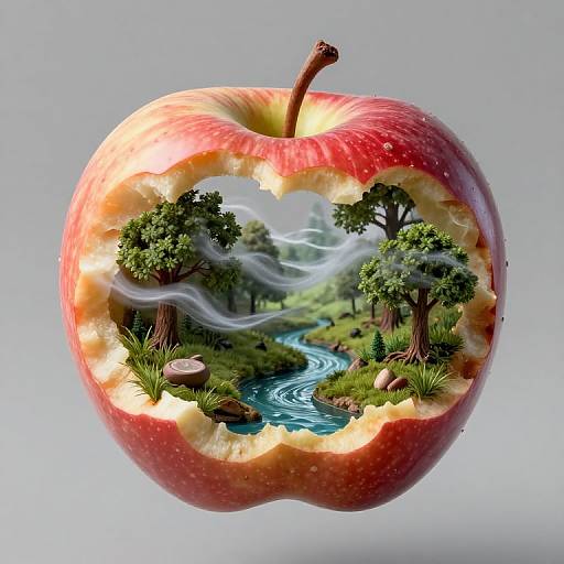 Miniature Ecosystem Inside Rotting Apple