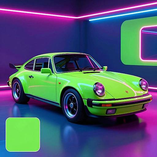 Neon Retro Vintage Sports Car