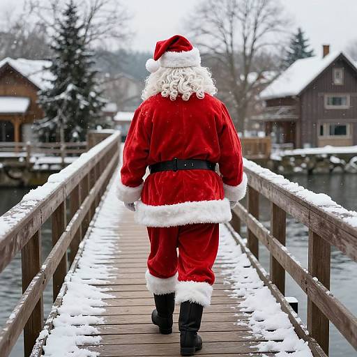Santa Claus on a Bridge