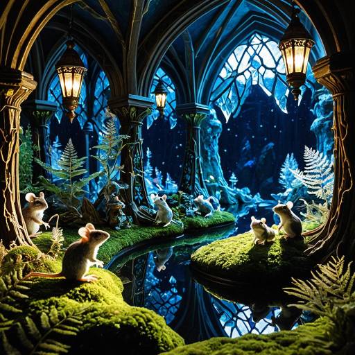 Crystal Mice in Fantasy Cave