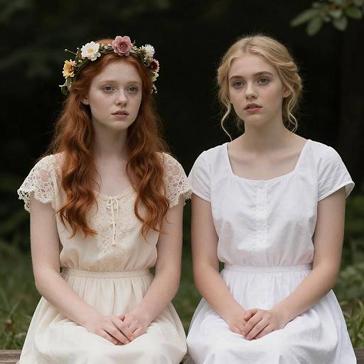 Serene Portrait of Two Women Outdoors