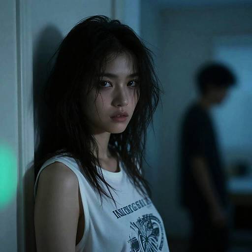 Moody Portrait of a Pensive Woman