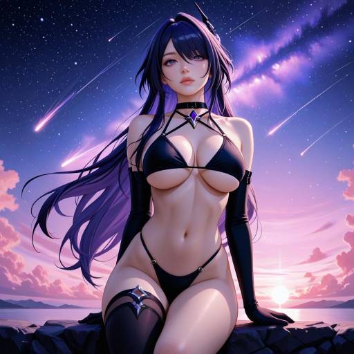 Celestial Cowboy: Surreal Starry Encounter