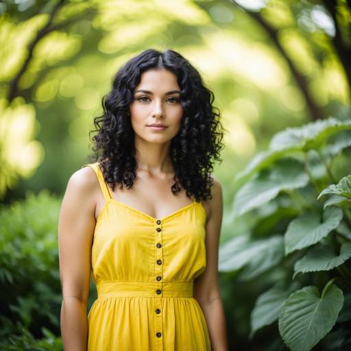 Young Woman in Yellow Sundress Outdoors