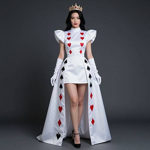 Regal Woman in Playing Card Gown
