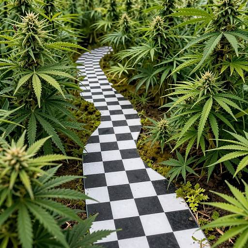 Surreal Cannabis Forest Game Path