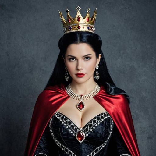 Woman in Evil Queen Costume with Crown and Jewelry