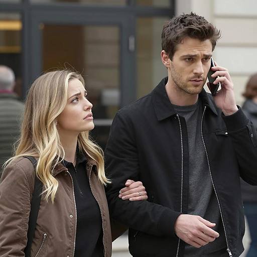 Couple in Conversation Outdoors