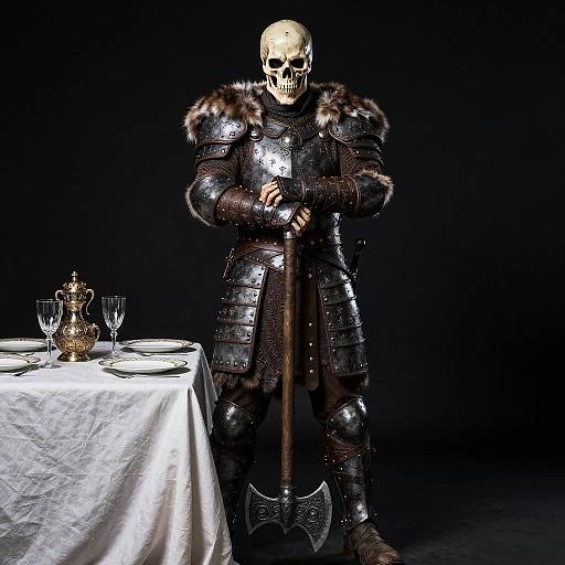 Fierce Nordic Skeleton Warrior