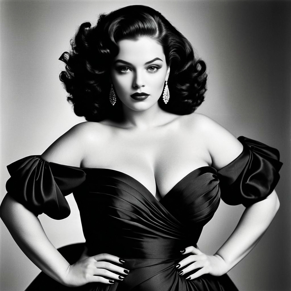 Elegant Curvy Beauty in Vogue Style