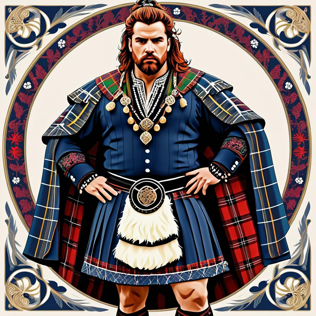 Detailed Full-Body Scottish Highlander Artwork