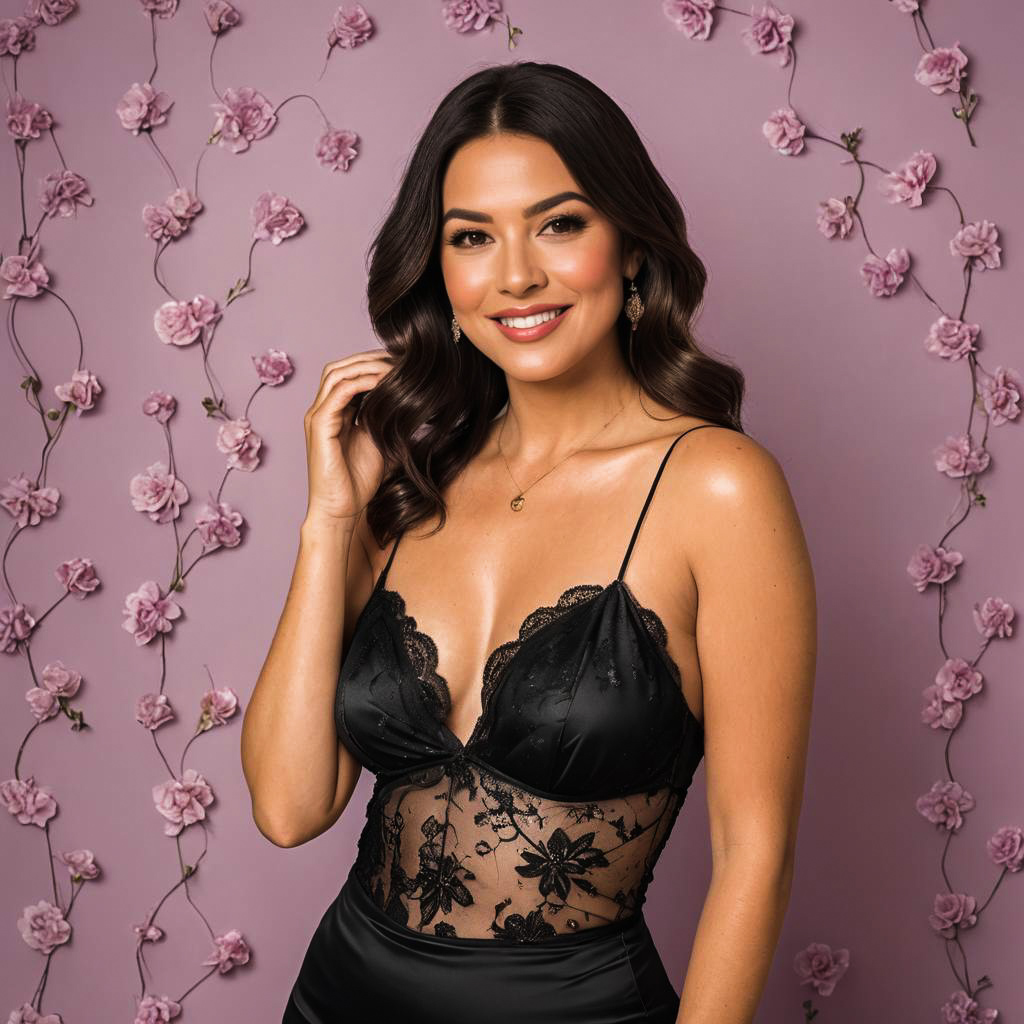 Influencer in Lingerie with Misty Background