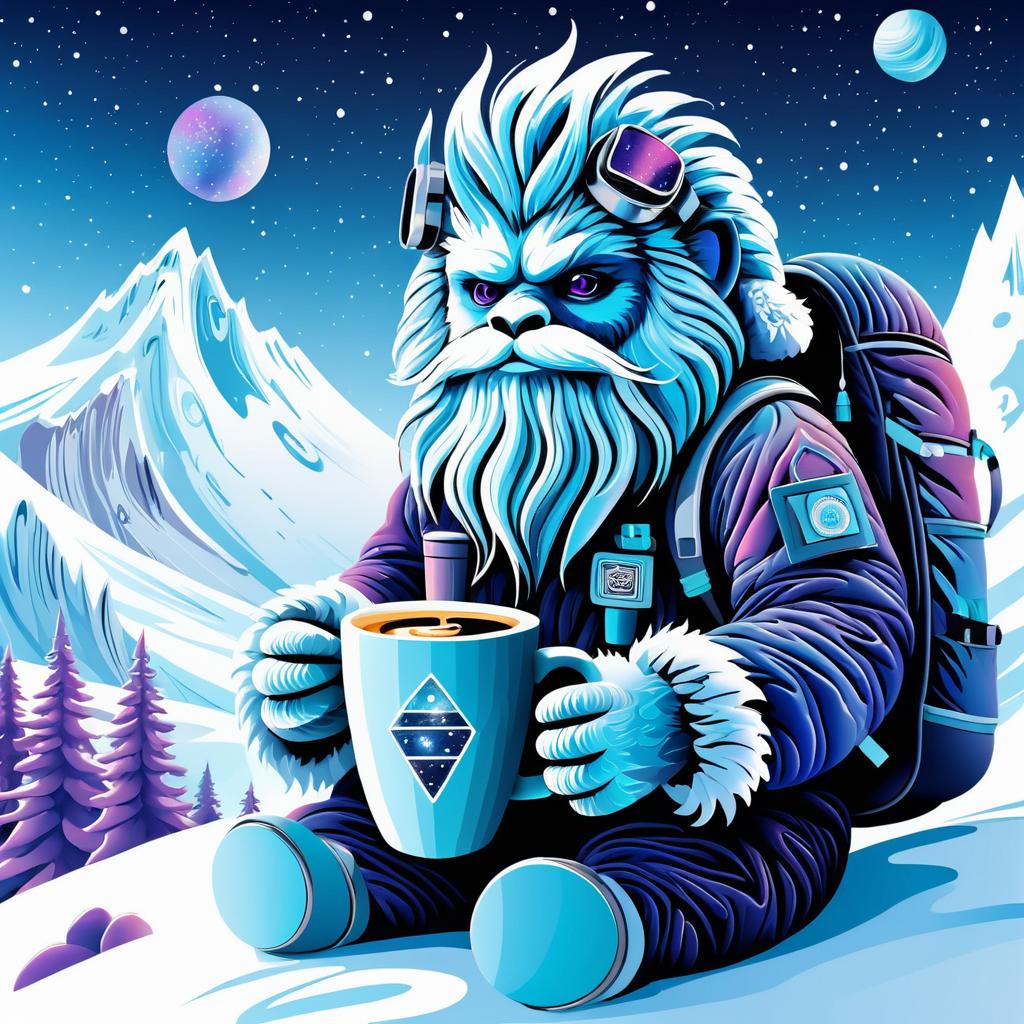 Surreal Galactic Coffee Yeti Adventure