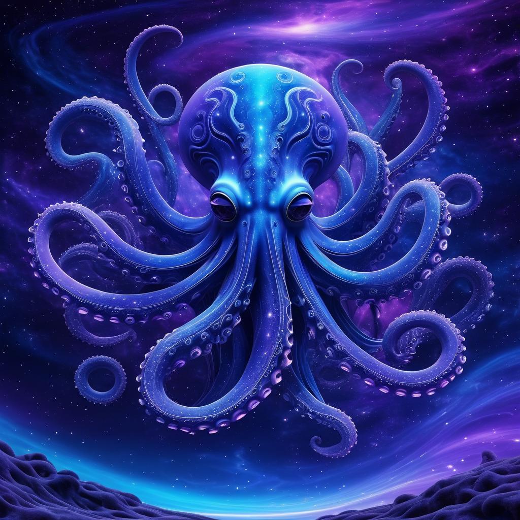 Psychedelic Octopus in Cosmic Dance