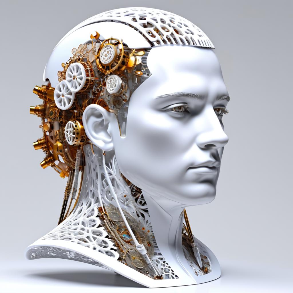 Ultra-Detailed 3D Cyborg Portrait Render