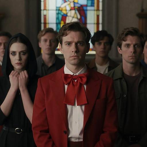 Mysterious Gathering in Dim Lighting