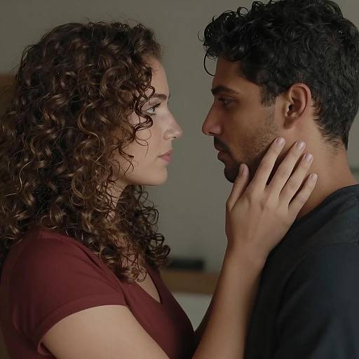 Intimate Embrace Between Two Lovers