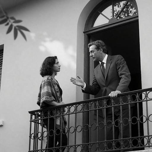 Intense Gesture Through Arched Window