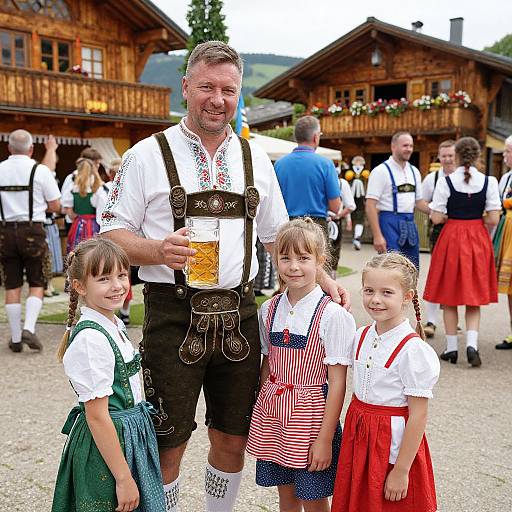 Family Oktoberfest Celebration Scene