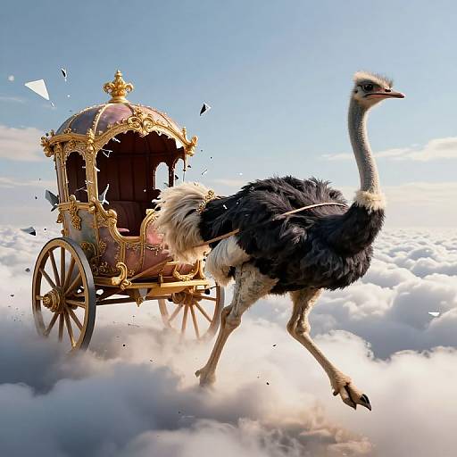 Regal Six-Legged Ostrich Chariot