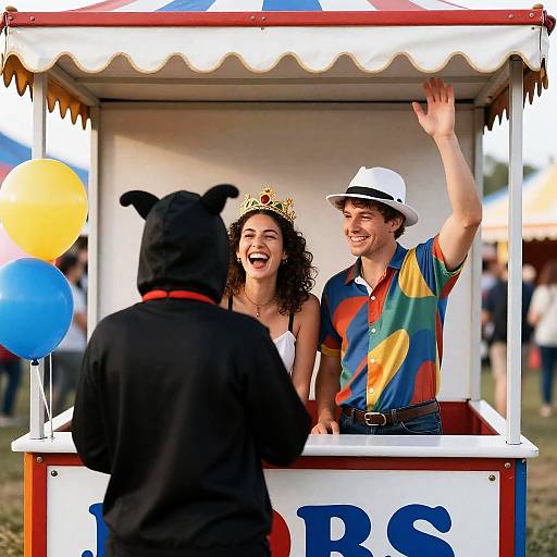 Vibrant Carnival Scene with Laughter