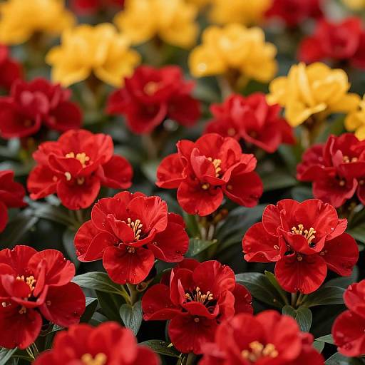 Vibrant Red Flowers with Colorful Hues