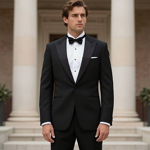 Man in Tuxedo by Building