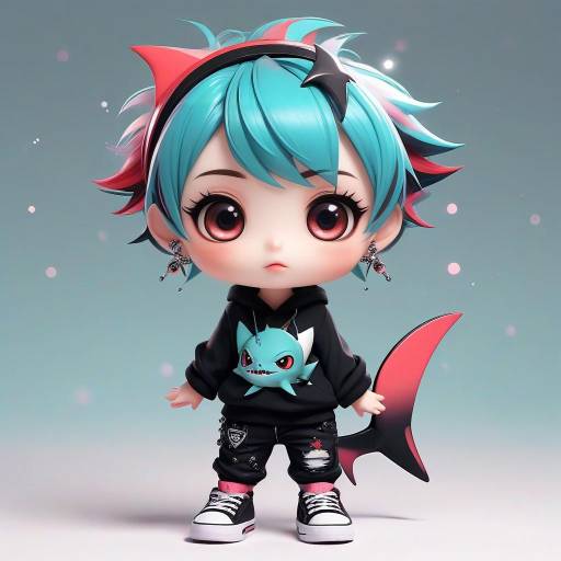 Adorable Chibi Character in Pastel Hues